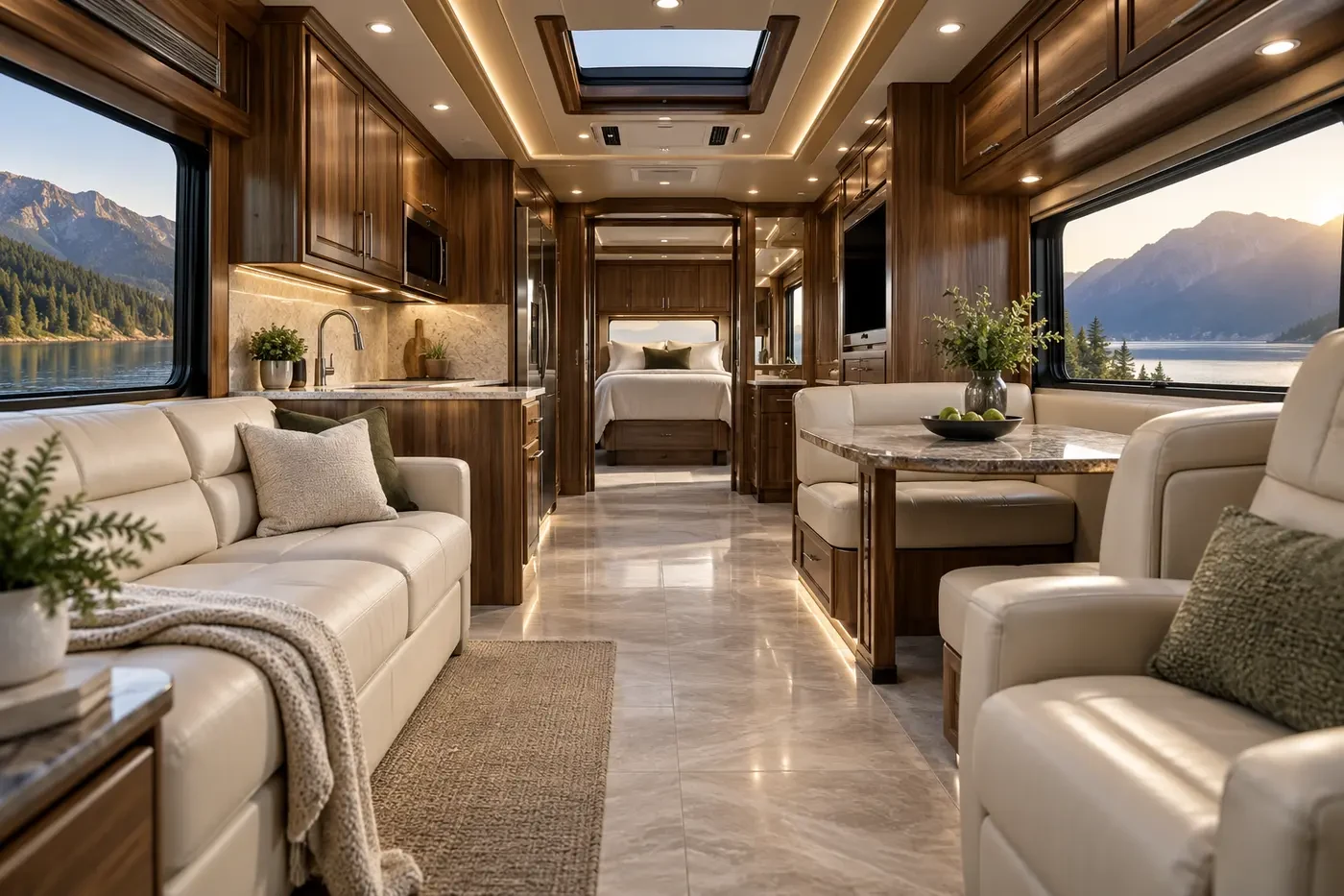 Illustration of a contemporary RV living area