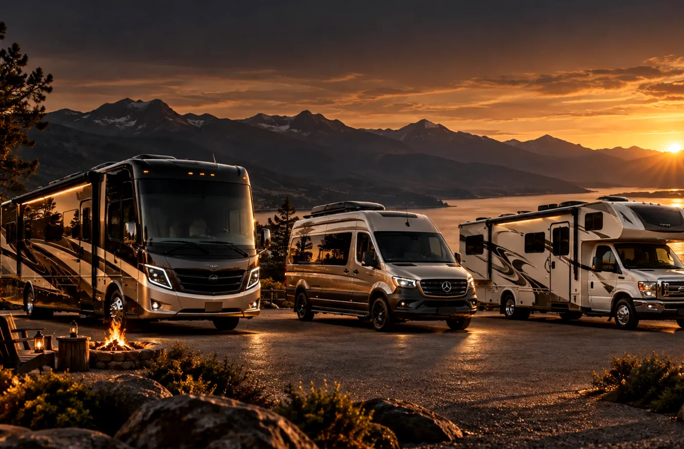 RV travel scene in Northern California supporting Davis Is the Business Base
