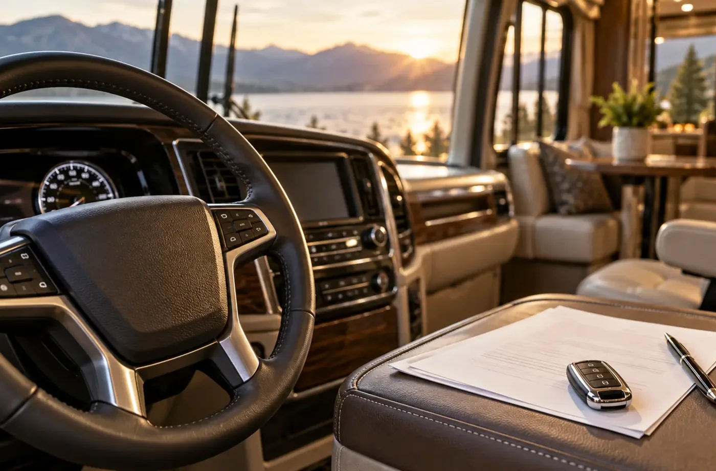 RV purchase, financing or trade planning scene supporting RV Consignment in Davis, CA frequently asked questions