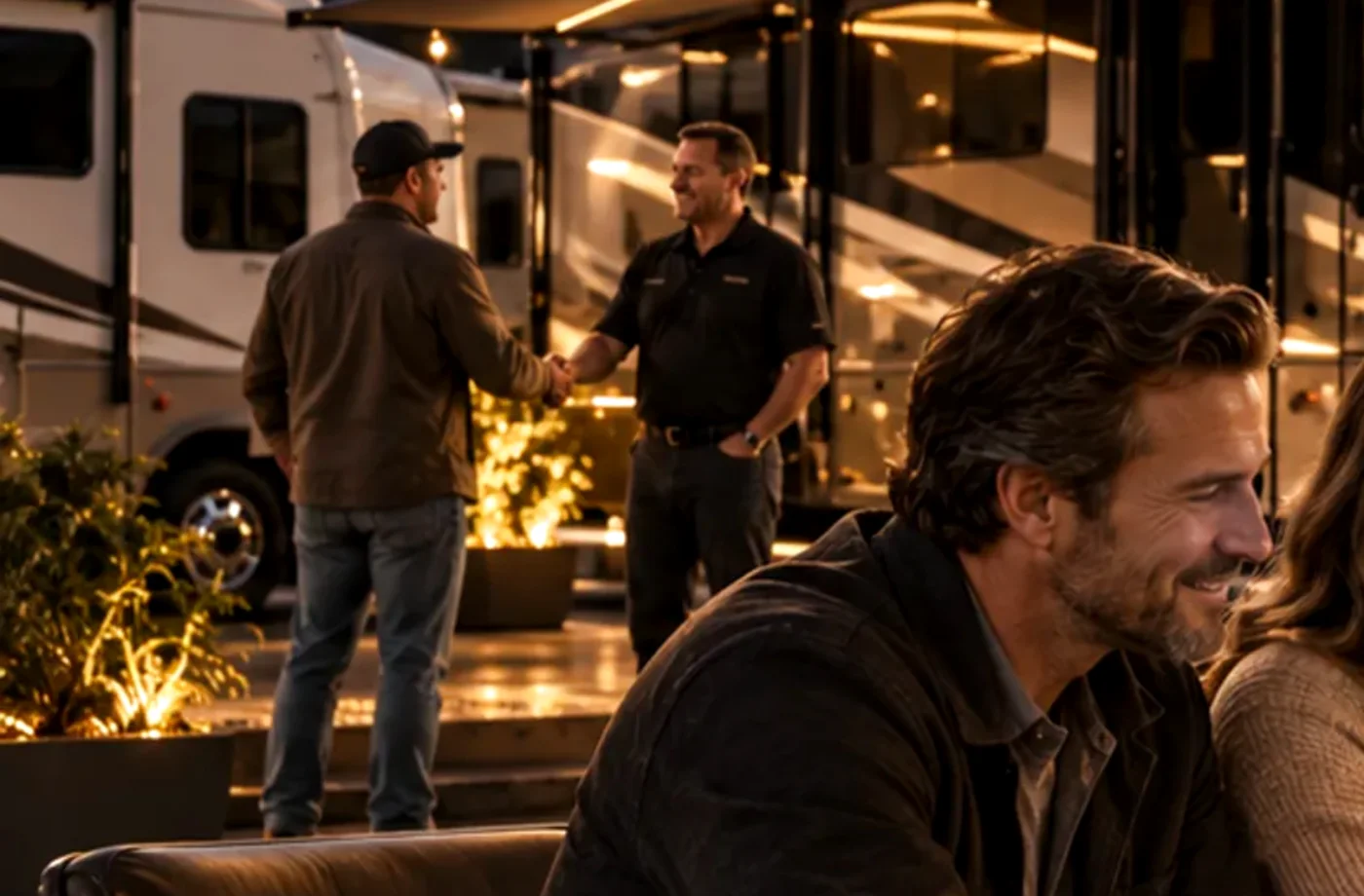 RV purchase, financing or trade planning scene supporting Compare Your Options