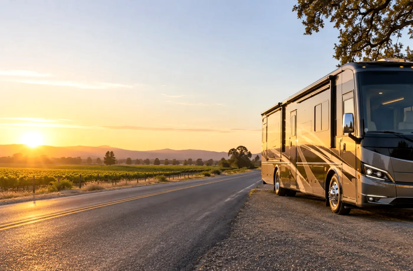 RV travel and dealership scene supporting About Davis RV Sales in Davis, California