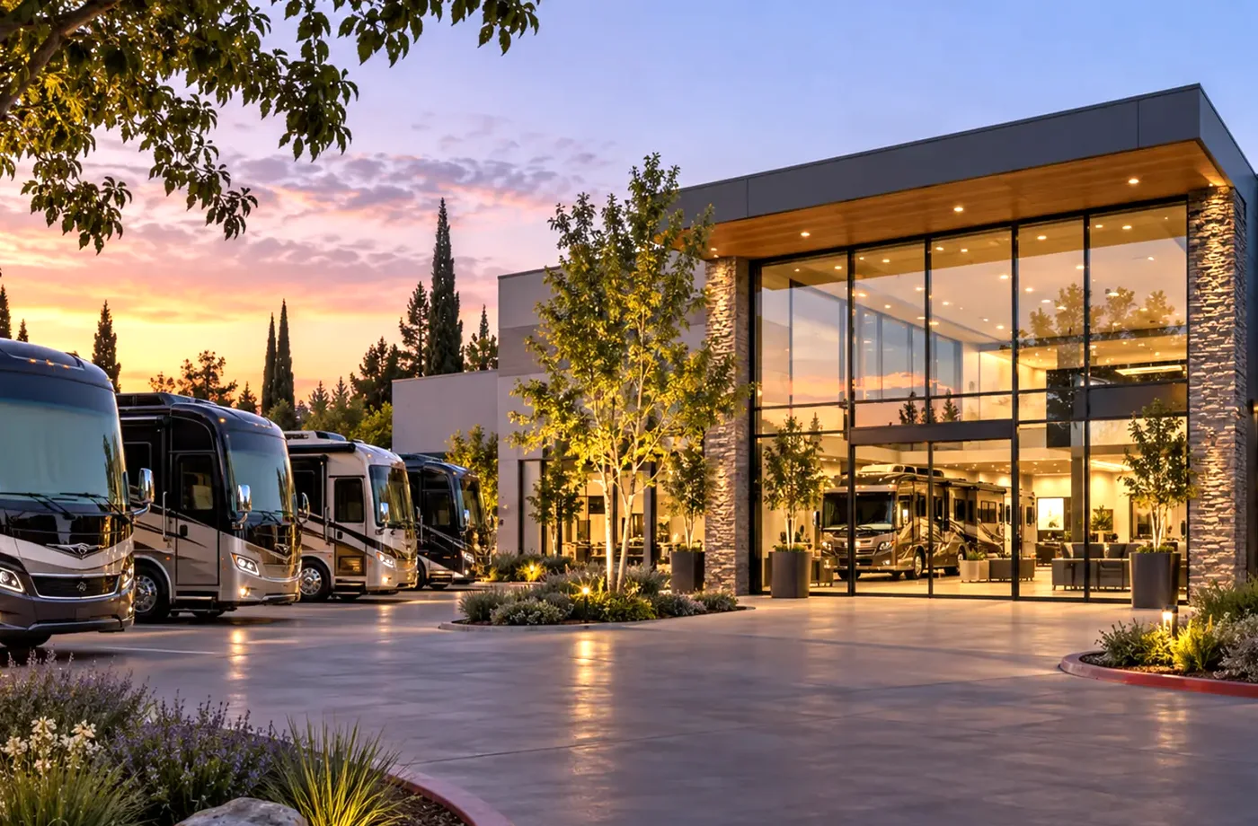 RV travel and dealership scene supporting A Clearer Path From Research to Ownership