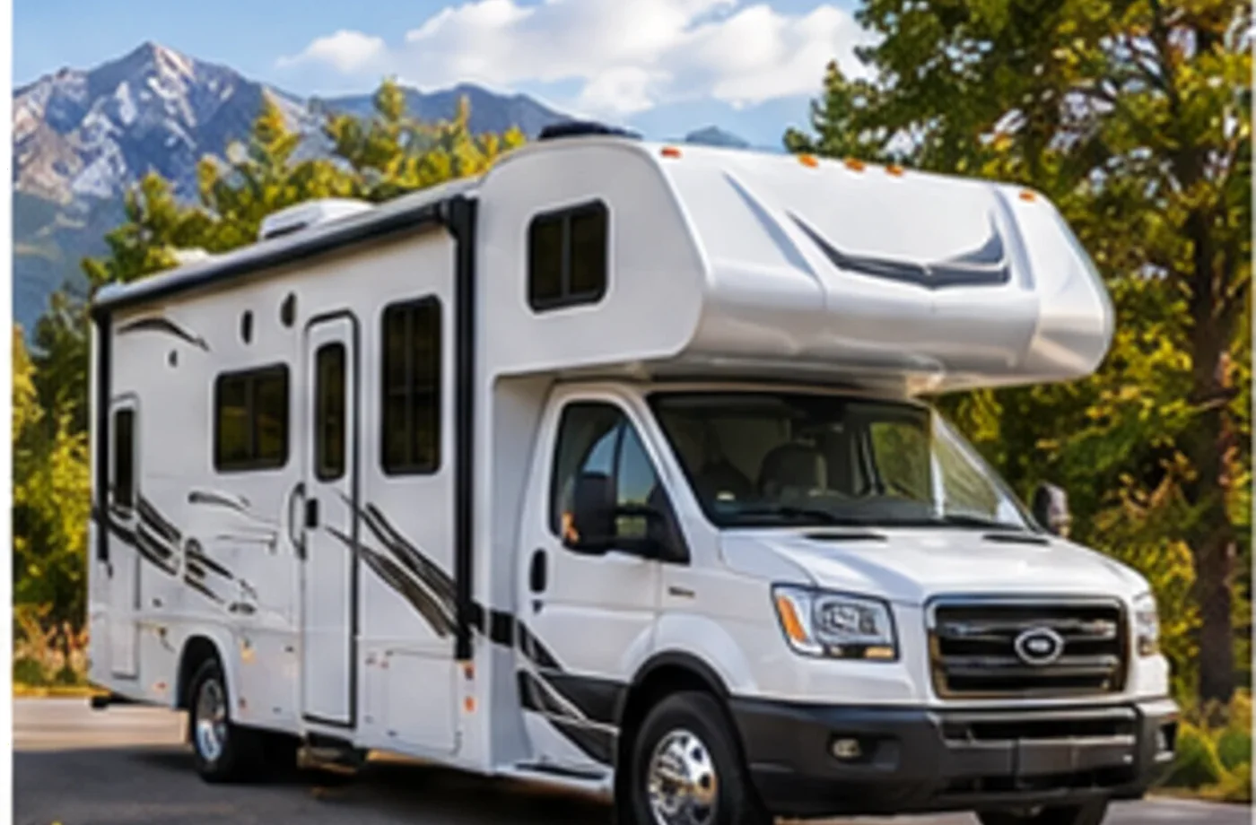 RV travel and dealership scene supporting Verify Current Details Before Traveling or Committing