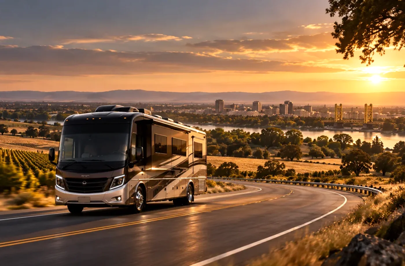 RV travel and dealership scene supporting Use Real Vehicle Details When You Compare