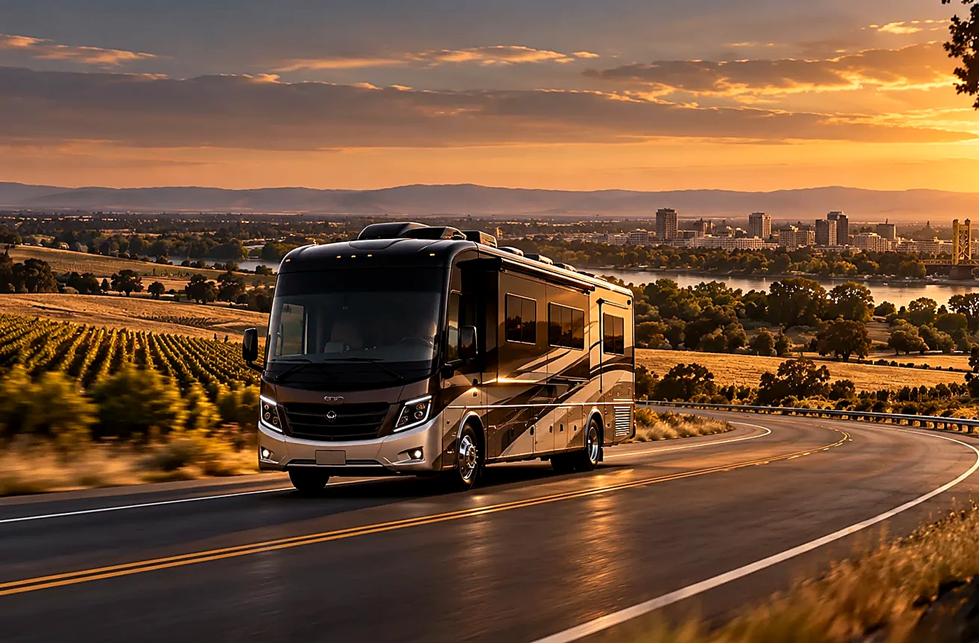 RV rental and road-trip scene supporting Choose the Rental Around the Trip, Not Only the RV Class