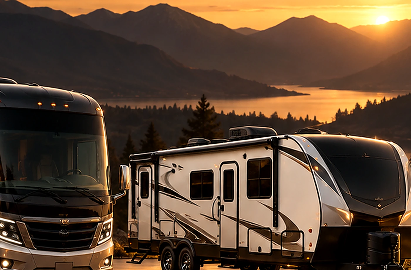 RV rental and road-trip scene supporting Class B Rentals