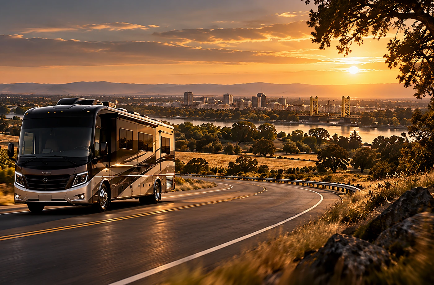 Motorhome and towable RV scene supporting How to Compare the Right RV for Your Travel Style
