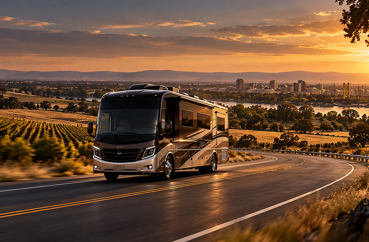 Motorhome and towable RV scene supporting Plan for Ownership After the Purchase