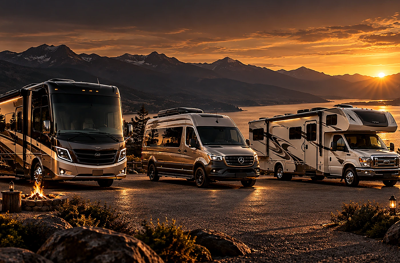 Motorhome and towable RV scene supporting How to Compare the Right RV for Your Travel Style