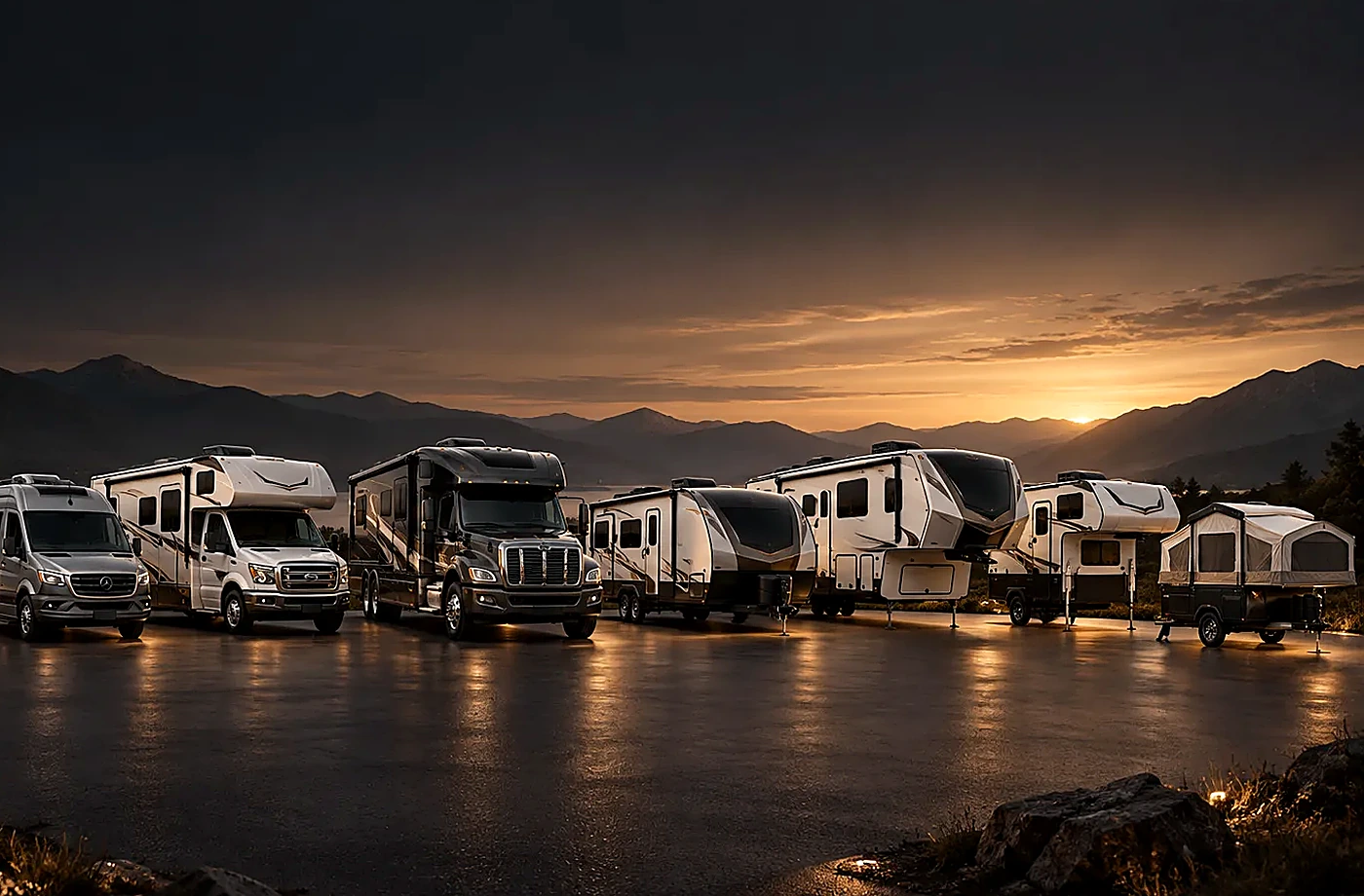 Motorhome and towable RV scene supporting Understand the Complete Purchase Cost