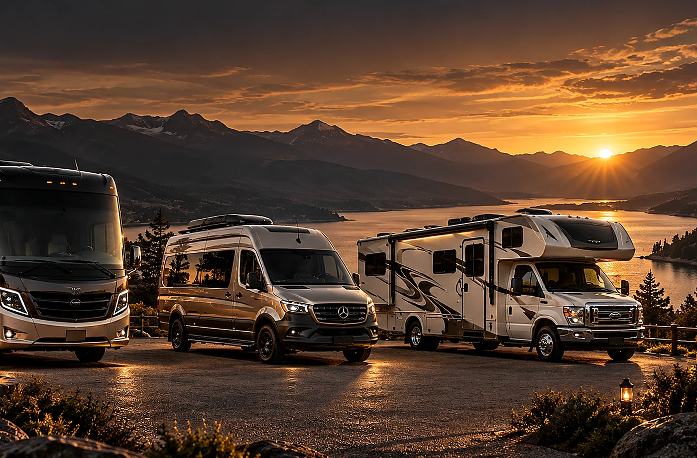 Motorhome and towable RV scene supporting Plan for Ownership After the Purchase