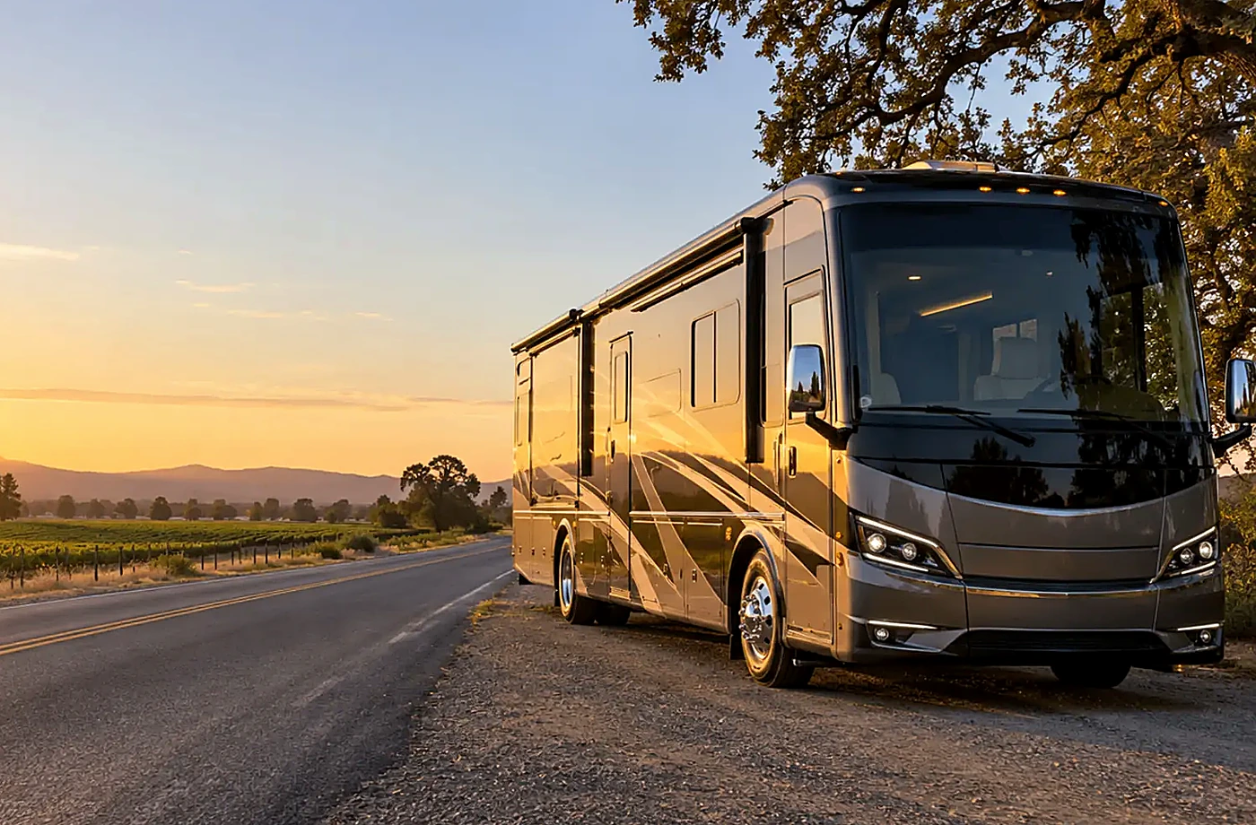 Motorhome and towable RV scene supporting Used RVs