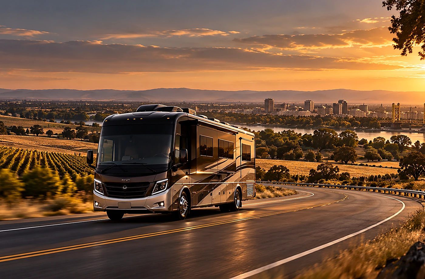 Motorhome and towable RV scene supporting How to Compare the Right RV for Your Travel Style