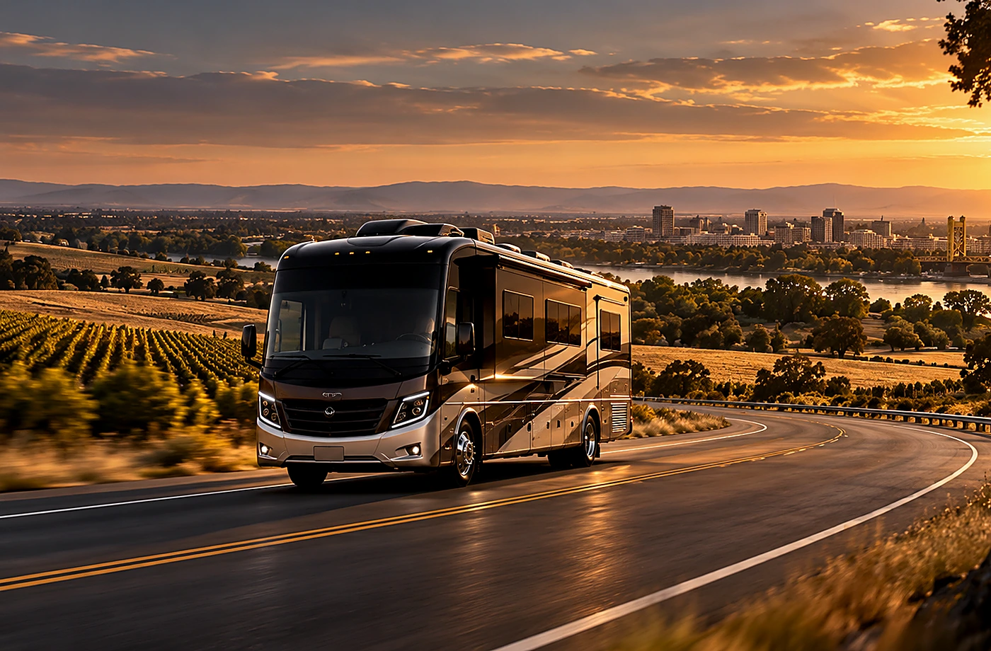 Motorhome and towable RV scene supporting Used RVs