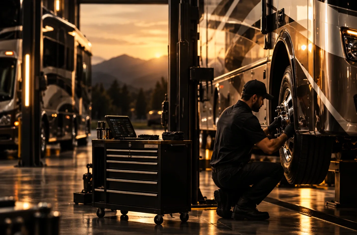 RV service and maintenance scene supporting Describe the Symptom Before Replacing Parts
