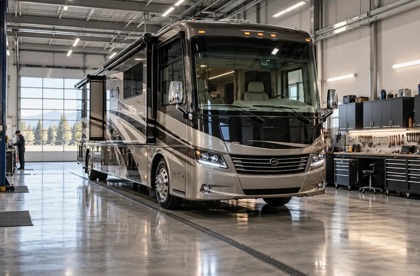 RV service and maintenance scene supporting What to Include in a Professional Service Request